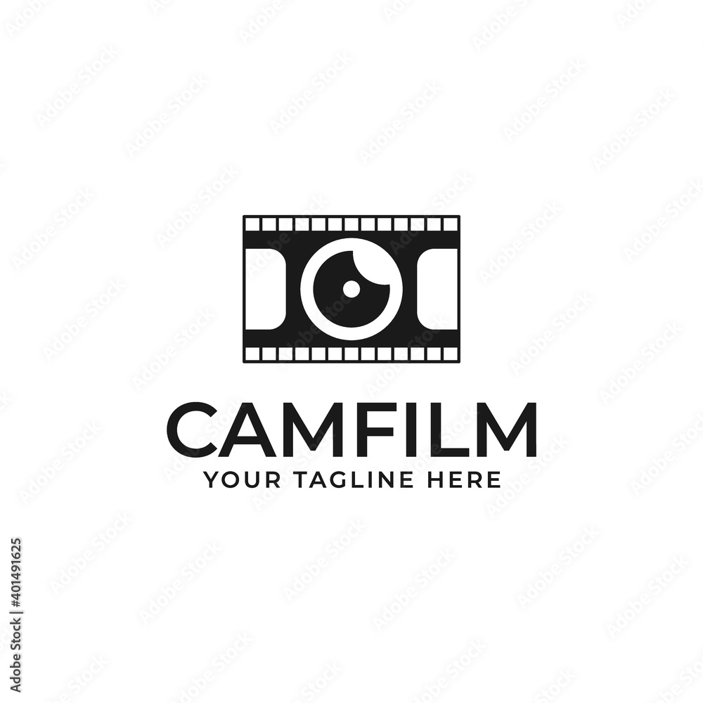 film strip, camera, lens, simple combination logo vector illustration film strip, camera, lens, simple combination logo vector illustration