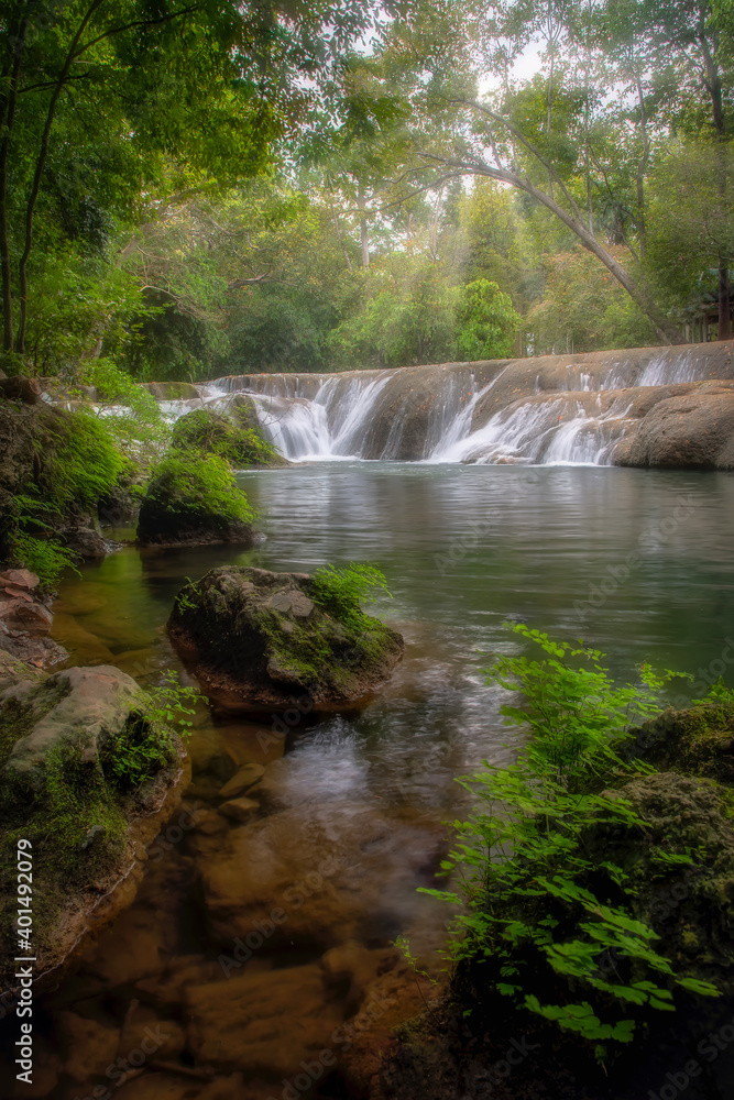 Muak Lek Waterfall, well-known and popular waterfall among tourists at Muak Lek Arboretum in Saraburi Province in Thailand. Muak Lek Waterfall, well-known and popular waterfall among tourists at Muak Lek Arboretum in Saraburi Province in Thailand.