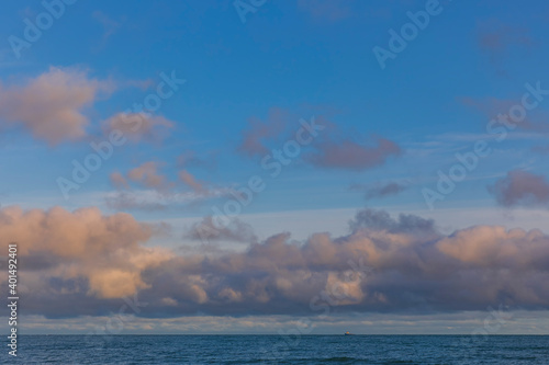 Ship on the sea horizon on ...