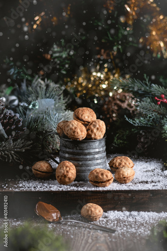 Cookies "Nuts" with condensed milk and nuts