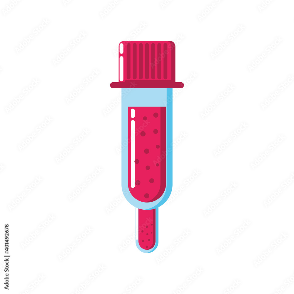 covid 19 virus test tube with blood vector design covid 19 virus test tube with blood vector design