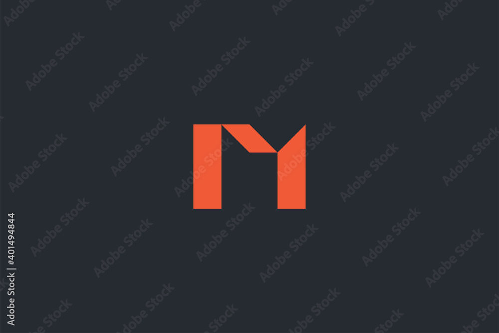 Minimal Modern Abstract Letter M Dark Background Logo Template Minimal Modern Abstract Letter M Dark Background Logo Template