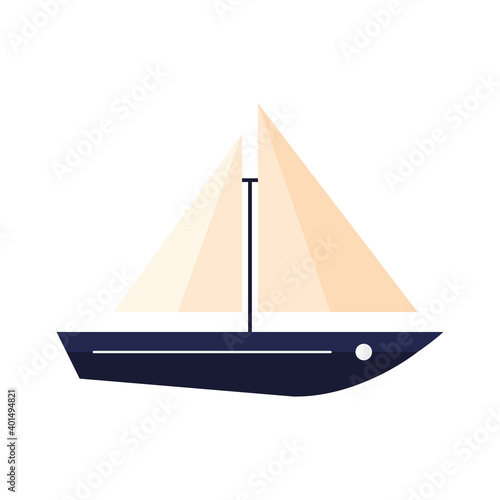 Fototapeta Naklejka Na Ścianę i Meble -  sailboat ship flat style icon