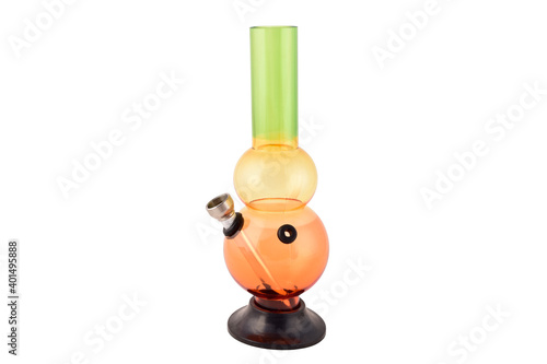 Glass bong isolated on white background with clipping path, marijuana bong