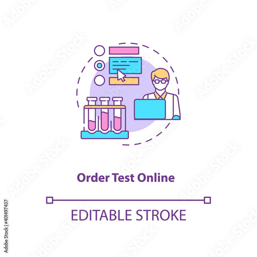Ordering test online concept icon