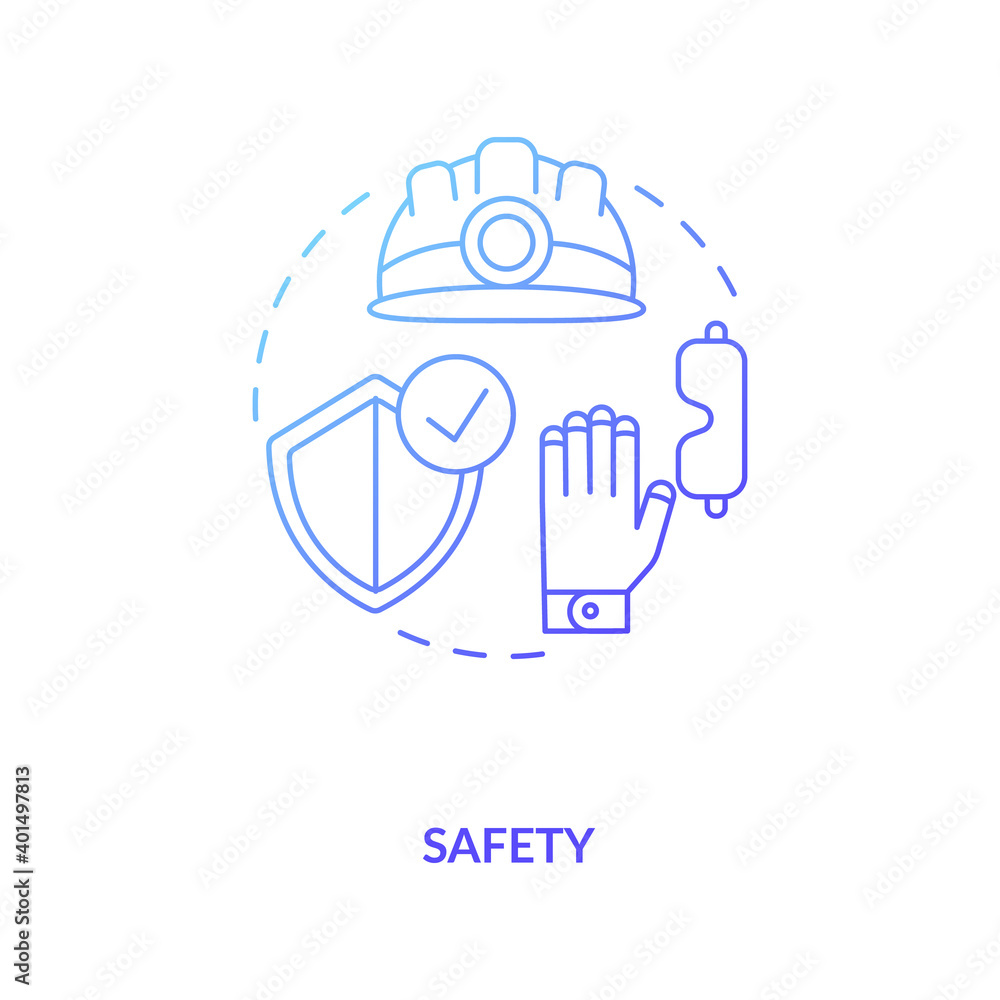 Safety blue gradient concept icon