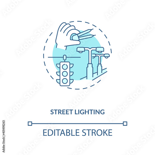 Street lighting blue concept icon