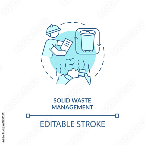Solid waste management turquoise concept icon