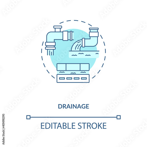 Drainage blue concept icon