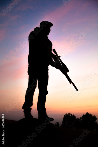 silhouette of a hunter