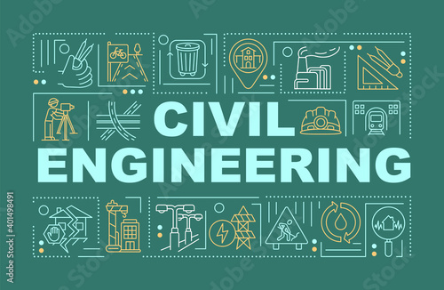 Civil engineering word concepts banner