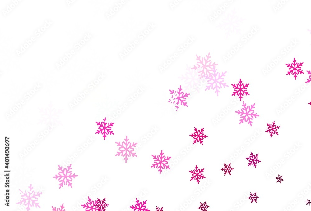 Light Pink vector layout with bright snowflakes, stars. Light Pink vector layout with bright snowflakes, stars.