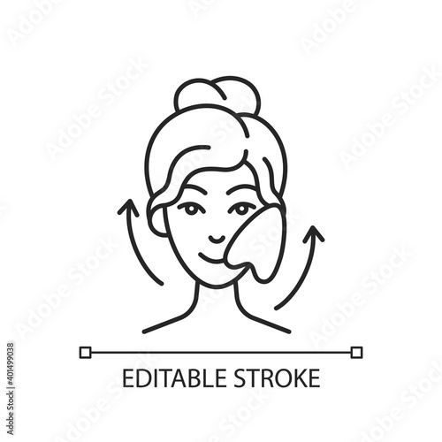 Gua sha stone linear icon