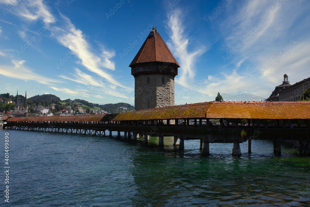 Chapel Bridge Kapellbrucke Luzern Lucerne Switzerland
