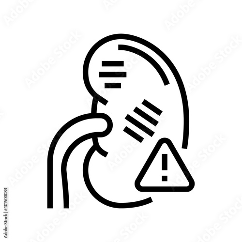 renal failure line icon vector. renal failure sign. isolated contour symbol black illustration