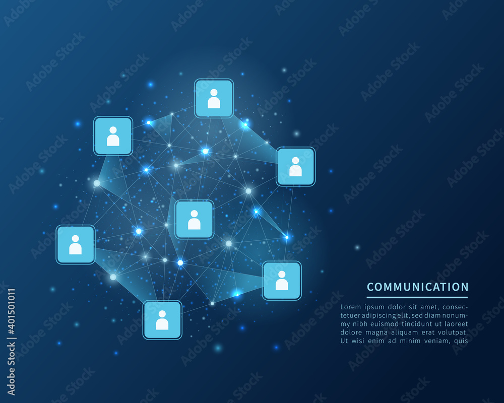 Abstract polygonal wireframe with people icon. communication concept. Vector illustration. Abstract polygonal wireframe with people icon. communication concept. Vector illustration.