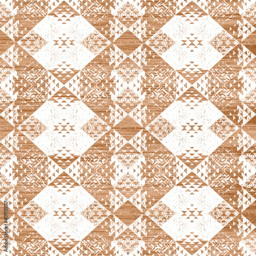 Geometric klim ikat pattern with grunge texture 