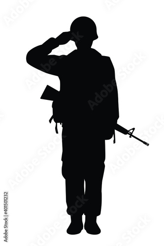 A soldier with rifle gun silhouette vector