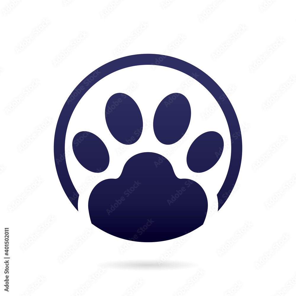 animal footprint in circle vector logo concept animal footprint in circle vector logo concept