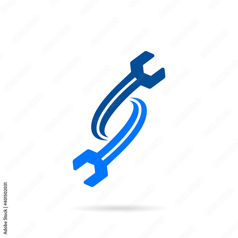 wrench letter s abstract logo wrench letter s abstract logo