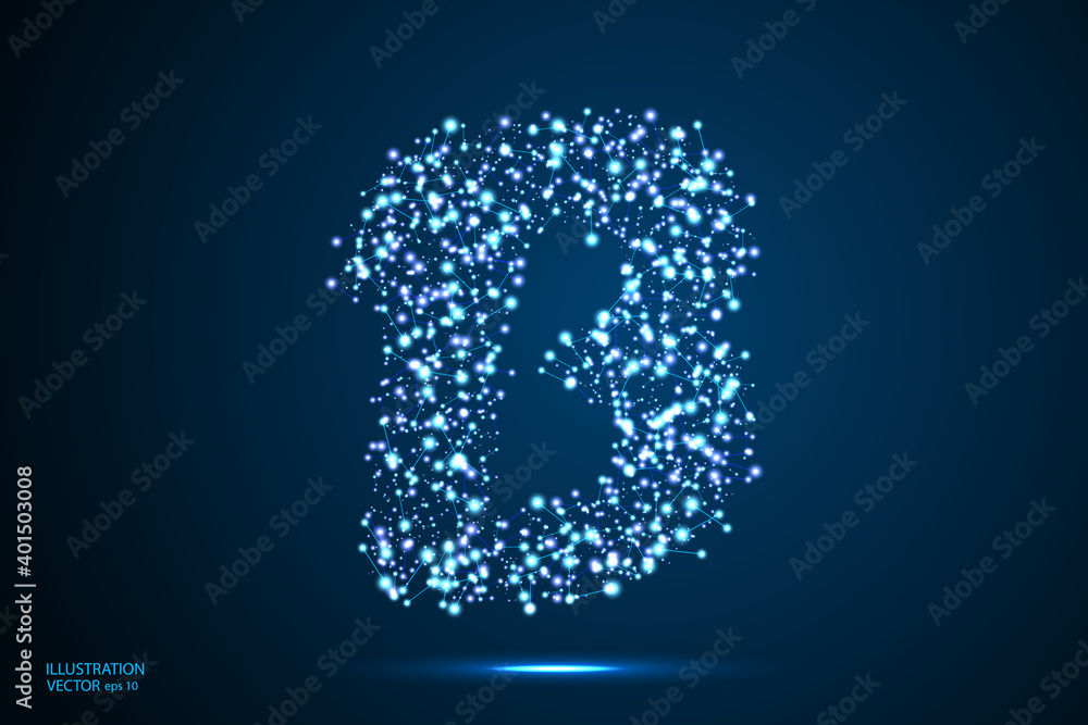 English letters abstract font consists 3d of triangles, lines, dots and connections. On a dark blue background cosmic universe stars, meteorites, galaxies. Vector illustration EPS 10. English letters abstract font consists 3d of triangles, lines, dots and connections. On a dark blue background cosmic universe stars, meteorites, galaxies. Vector illustration EPS 10.