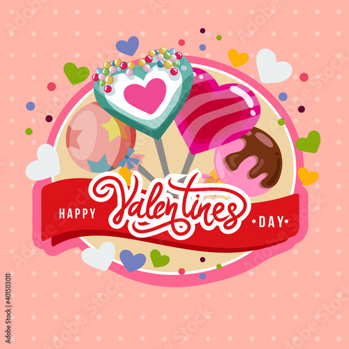 happy valentine day lollipop card