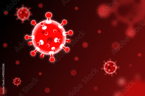 Coronavirus 2019-nCoV and Virus background with red color.COVID-19 Corona virus outbreaking and Pandemic medical health risk concept. Vector illustration.