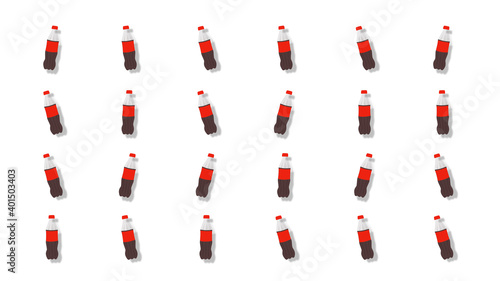 Seamless cola bottles pattern on white background  illustration.