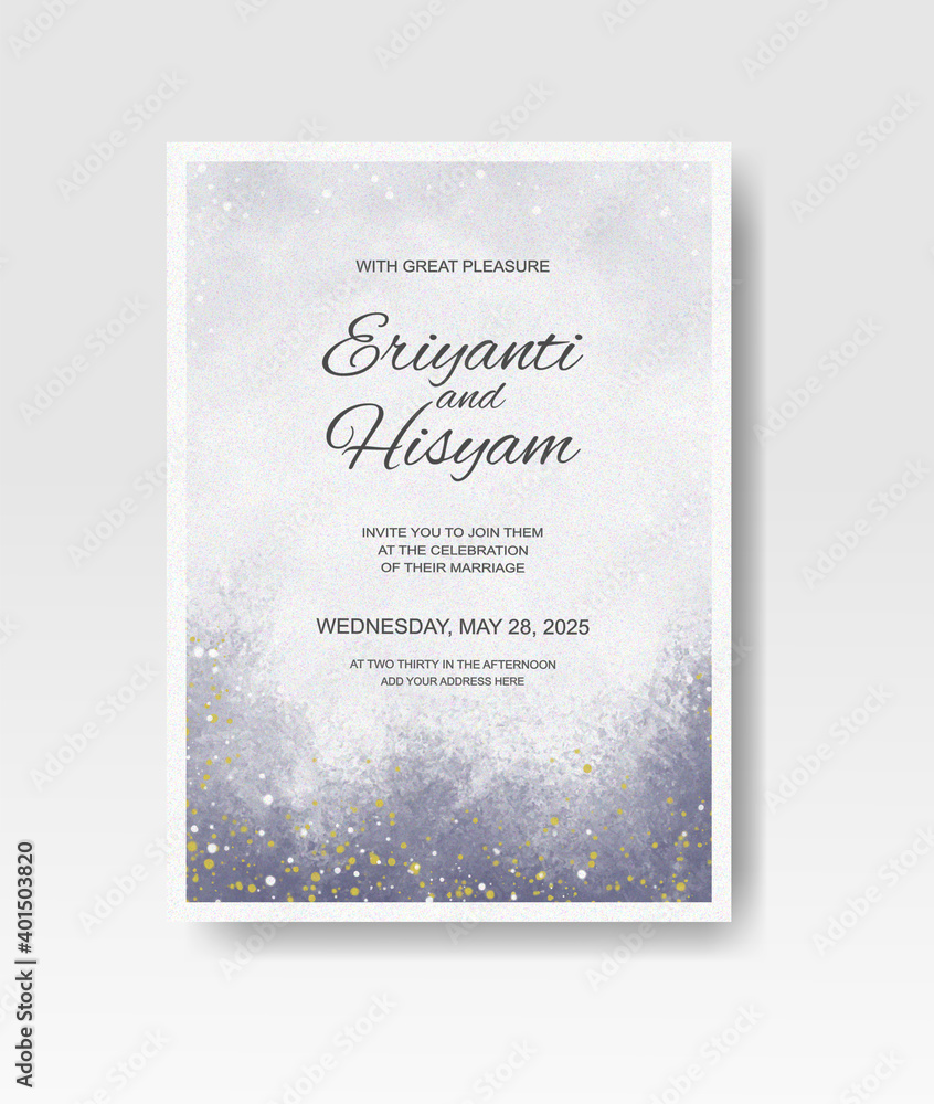 Wedding invitation with abstract splash watercolor Wedding invitation with abstract splash watercolor