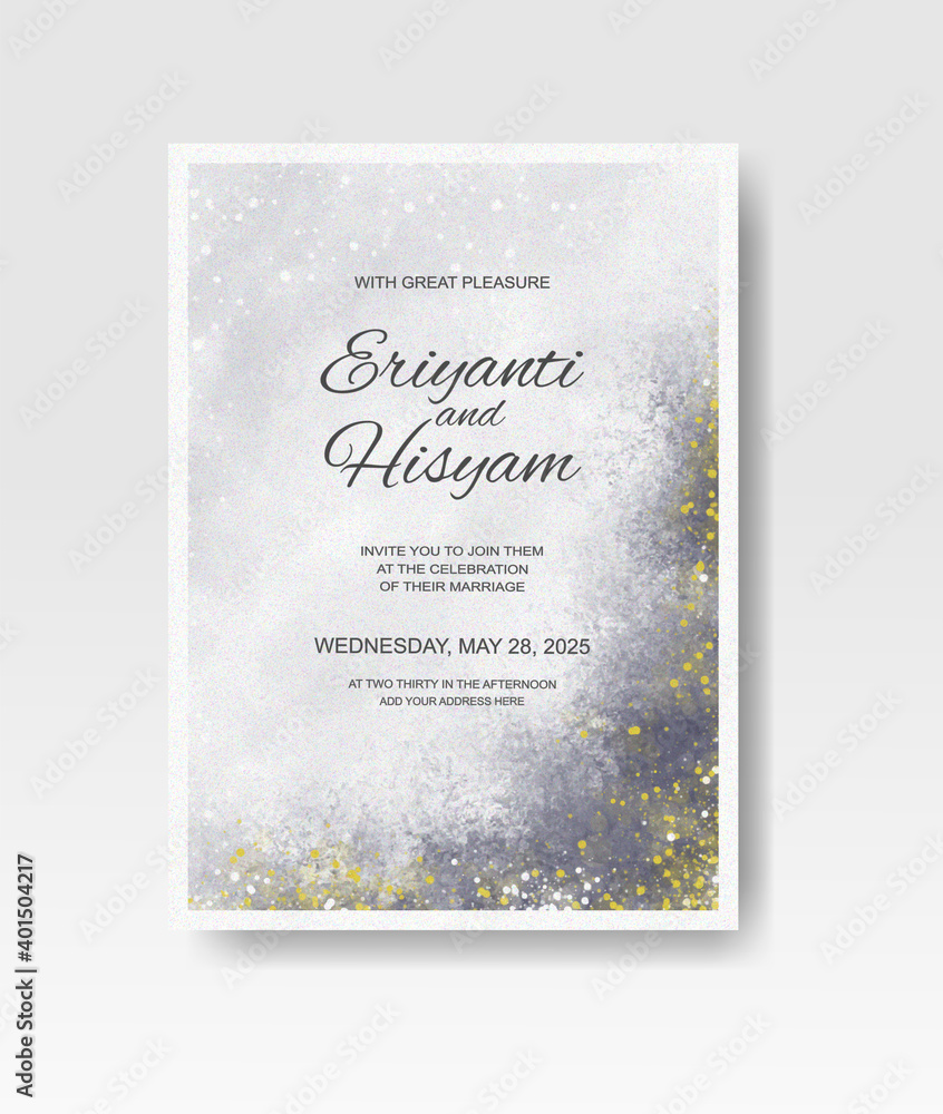 Wedding invitation with abstract splash watercolor Wedding invitation with abstract splash watercolor