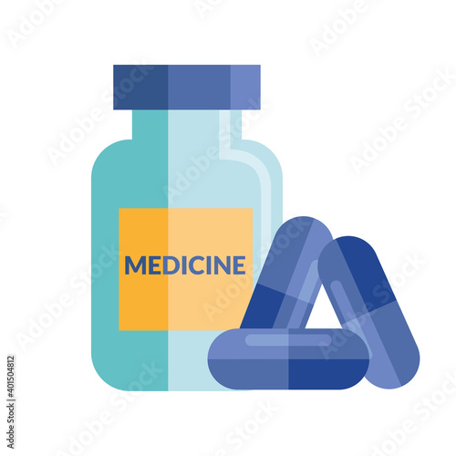 vaccine vial bottle and capsules drugs