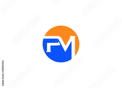 PM modern logo design vector icon template