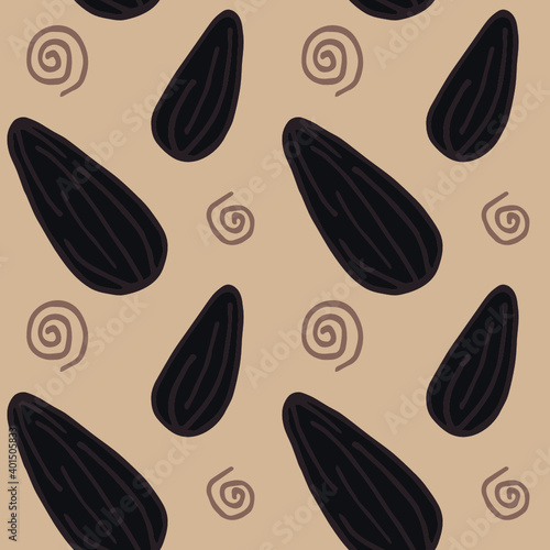Seamless sunflower seeds pattern