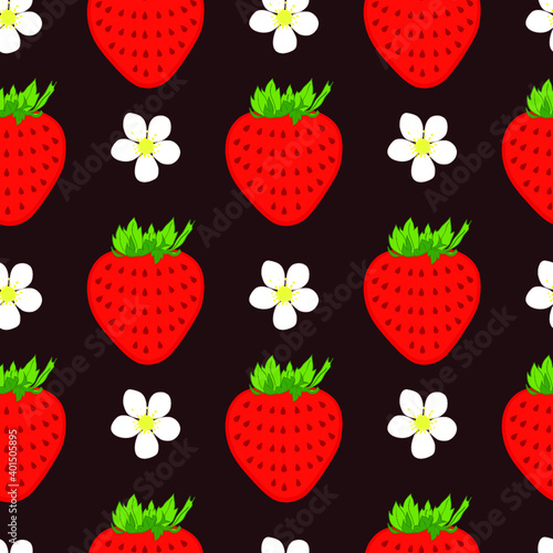 Vector strawberry seamless pattern