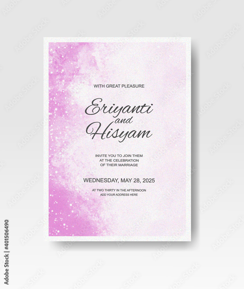 Wedding invitation with abstract splash watercolor Wedding invitation with abstract splash watercolor