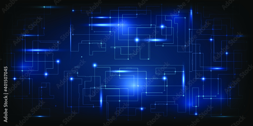 Abstract complex digital circuit patterns for futuristic product background banner and wallpapers.Vector illustrations.