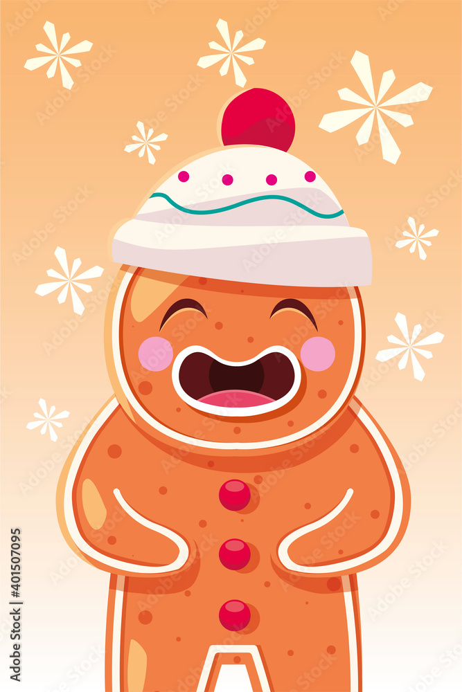 merry christmas gingerbread vector design