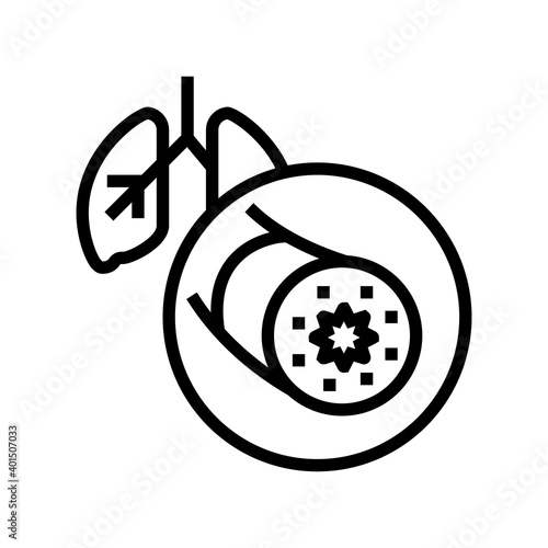 asthma of adult human line icon vector. asthma of adult human sign. isolated contour symbol black illustration