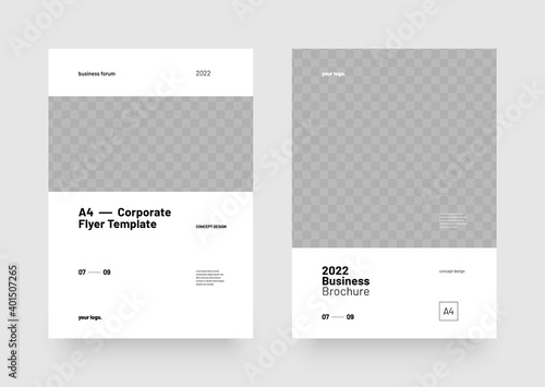 Corporate vector layout template with clean design for seminars, conference, poster companies or any business related.