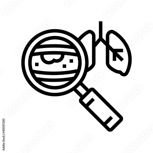 pulmonary vascular disease line icon vector. pulmonary vascular disease sign. isolated contour symbol black illustration