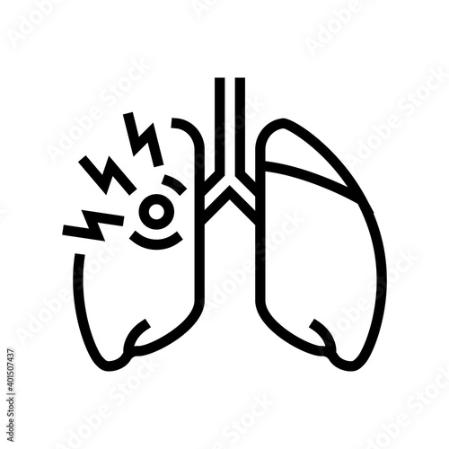 asthma of children line icon vector. asthma of children sign. isolated contour symbol black illustration