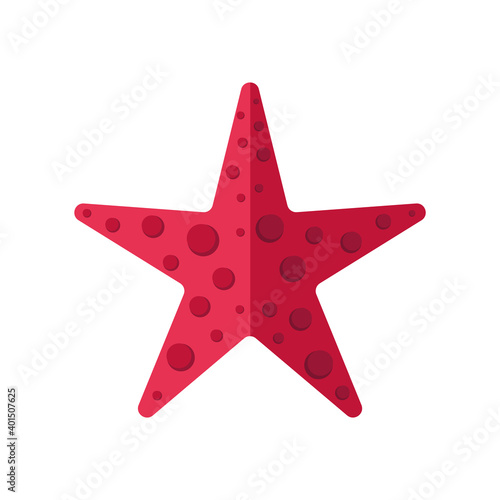 starfish shell animal flat style icon