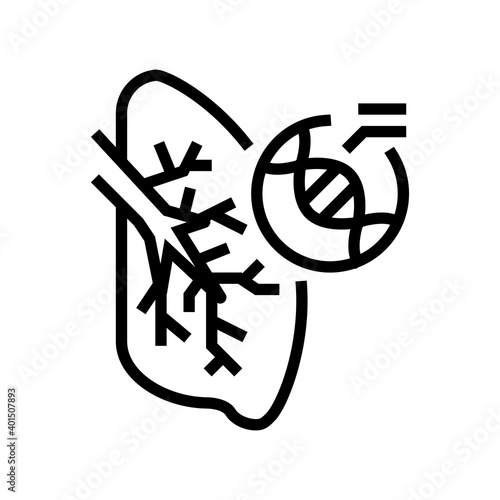 cystic fibrosis respiratory disease line icon vector. cystic fibrosis respiratory disease sign. isolated contour symbol black illustration