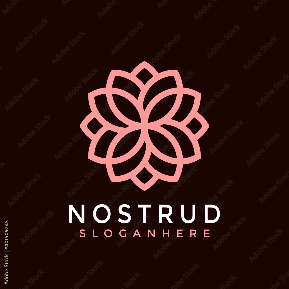 Ornament Nostrud Flower Boutique Modern Logo Icon Design Vector Illustration Ornament Nostrud Flower Boutique Modern Logo Icon Design Vector Illustration