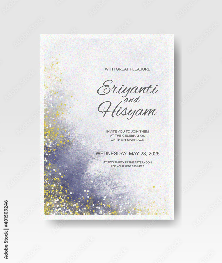 Wedding invitation with abstract splash watercolor Wedding invitation with abstract splash watercolor