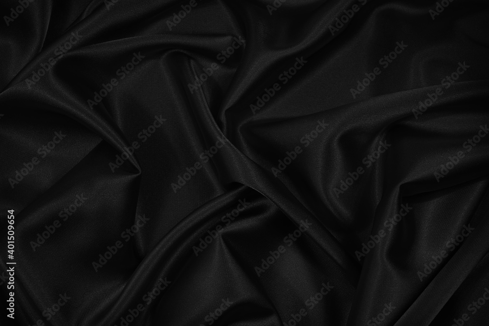 Abstract black background. Black silk satin fabric texture background ...