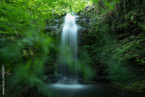 Lami  a waterfall  Lami  a  Saja Besaya Natural Park  Cantabria  Spain  Europe