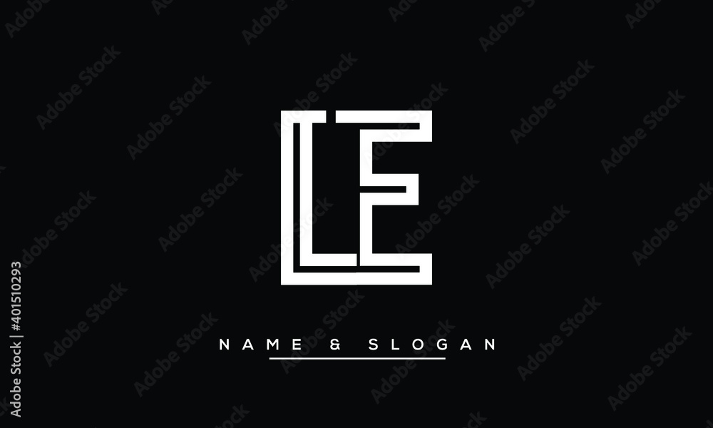 LE, EL, L, E  Abstract Letters Logo Monogram - obrazy, fototapety, plakaty 