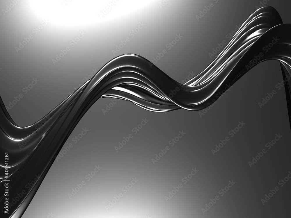 Obraz premium Metallic abstract wavy liquid background