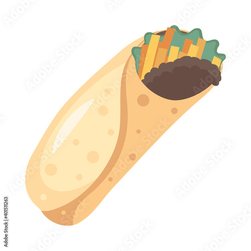 delicious burrito fast food icon